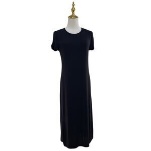 GAP Classic Black Crew Neck Knit Versatile Midi Dress Women's Size M